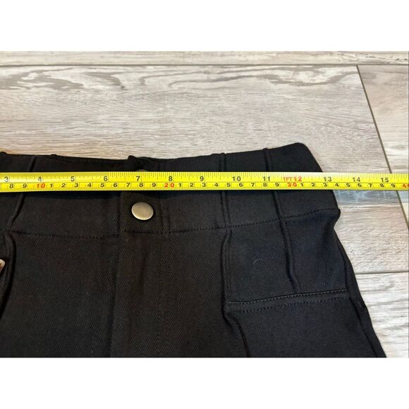 Rae Mode Black Cotton Stretch Twill Double Button Up Flare Pants Size S - Picture 5 of 10